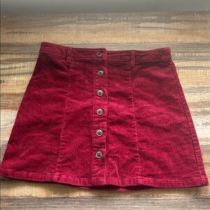 Forever 21 Burgundy Corduroy Skirt